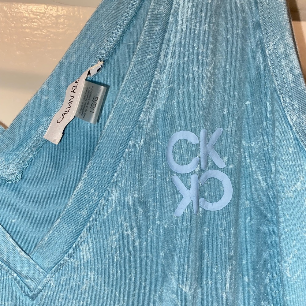 Worn once! Calvin Klein baby blue jumpsuit